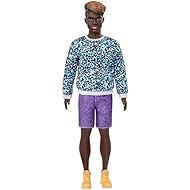 Barbie Ken Fashionistas Doll #153 with Sculpted Dreadlocks Wearing Blue Animal-Print Shirt, Purple Shorts & Boots, Toy for Kids 3 to 8 Years Old