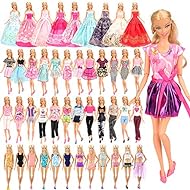 BARWA 16 Pack Doll Clothes and Accessories 5 PCS Fashion Dresses 5 Tops 5 Pants Outfits 3 PCS Wedding Gown Dresses 3 Sets Swimsuits Bikini for 11.5 inch Doll 